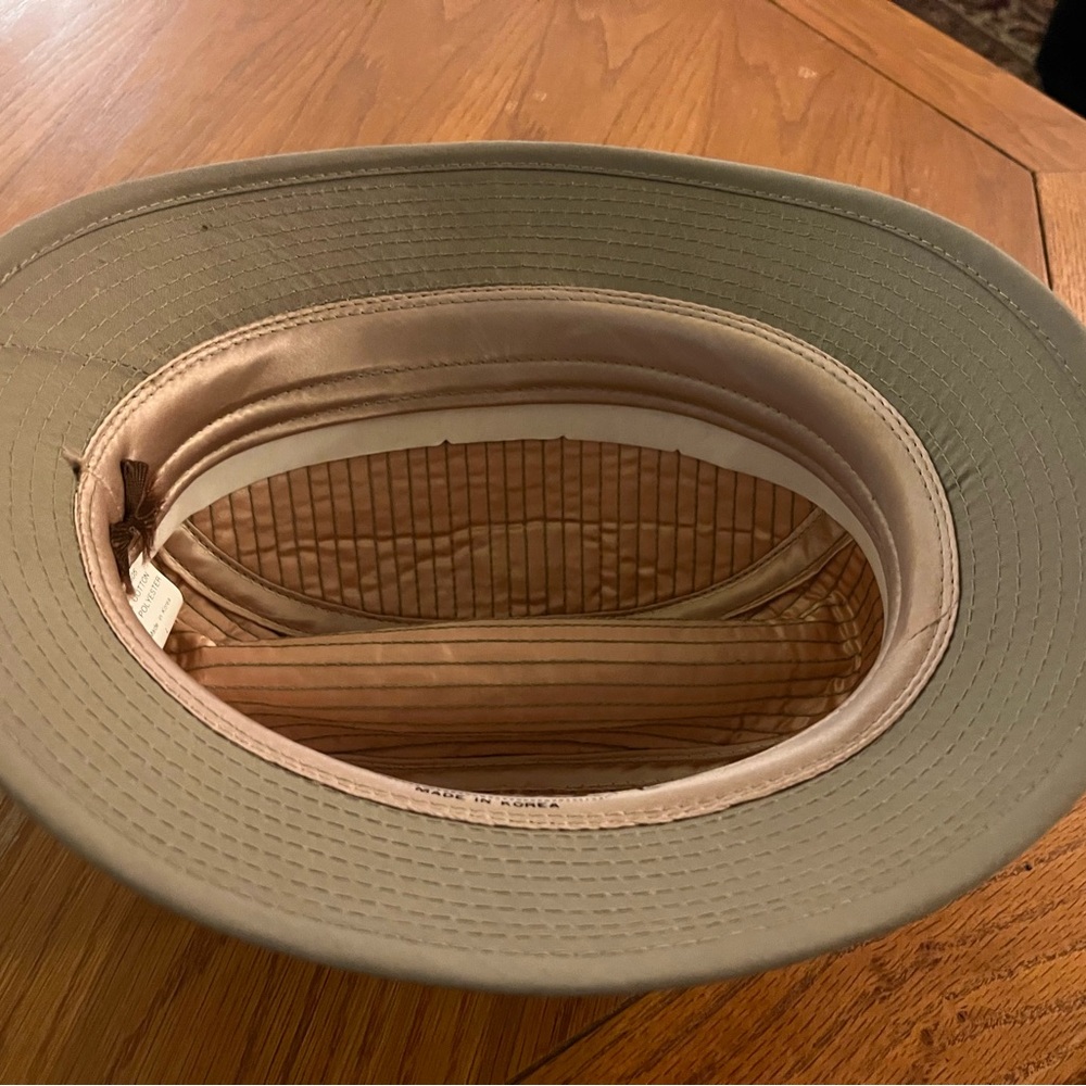 Vintage Totes Rain Rolls Right Off Tan/Beige Fedora Rain Hat size Large - Picture 6 of 10